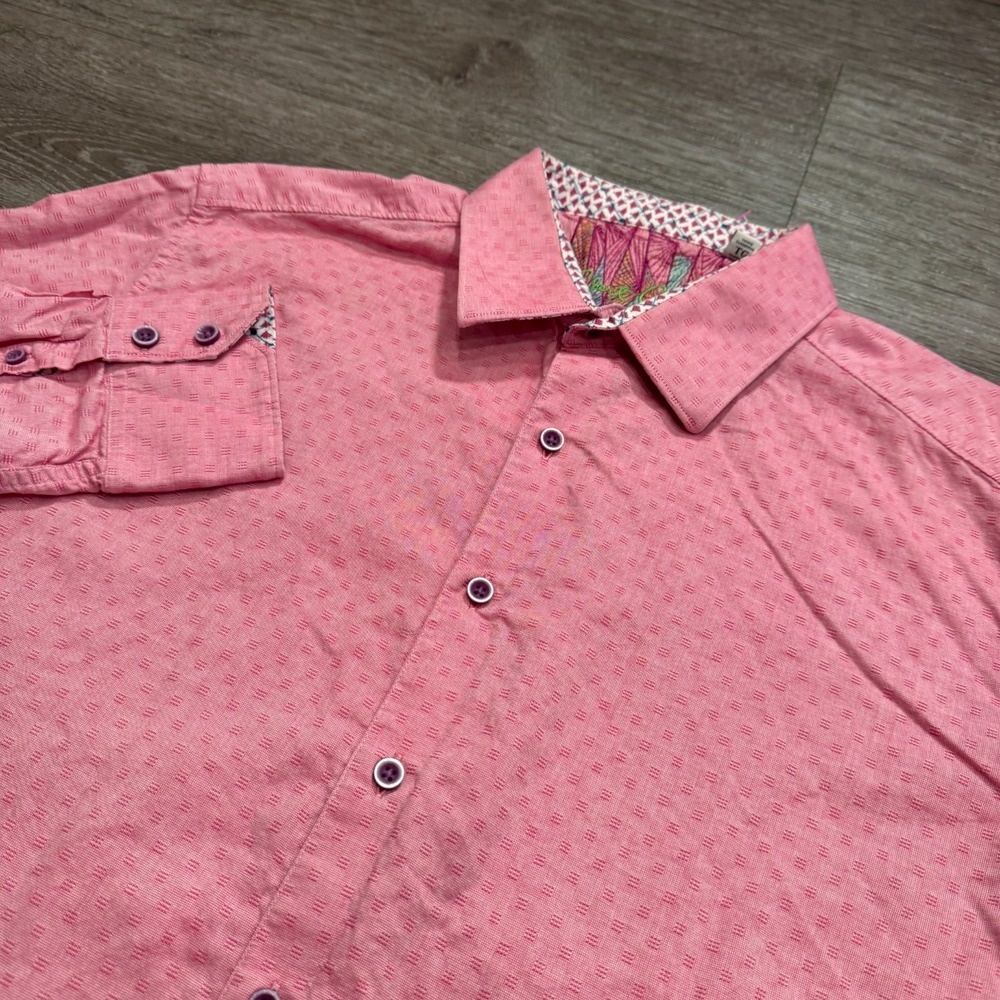 Robert Graham Pink Button-Down Casual Shirt, price is firm